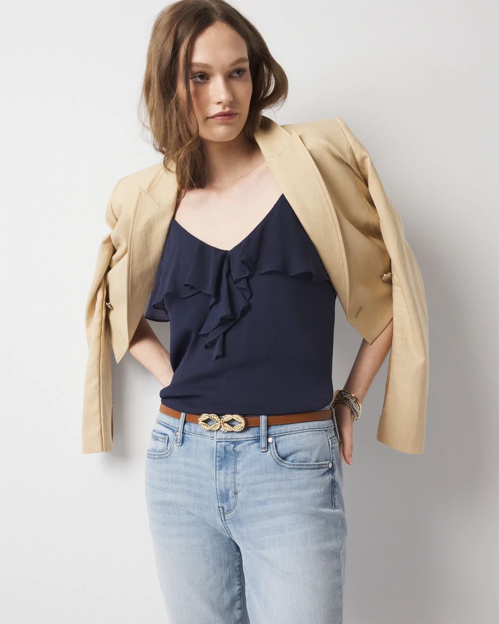 Chiffon Ruffle Camisole | White House Black Market